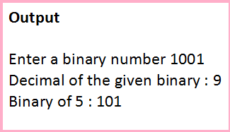 Binary and decimal number conversion