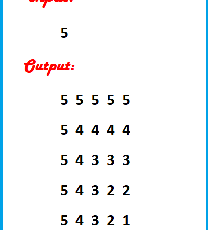Number pattern in C language